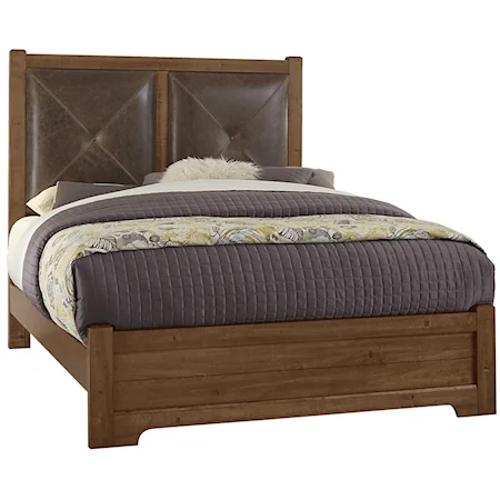 Solid Wood King Leather Headboard Bed